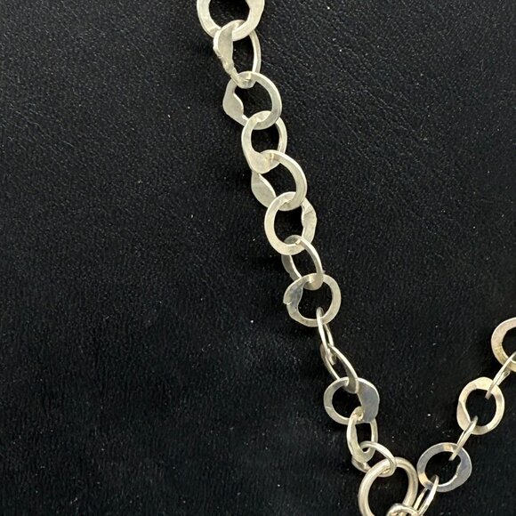 Filigree Hand of Fatima Pendant Chain Necklace Silver Tone Religious - Picture 4 of 7